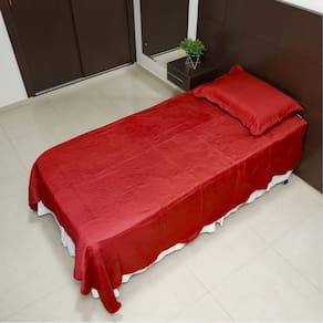 Colcha CobreLeito Solteiro Poliester Matelado Liso 2pc Vinho