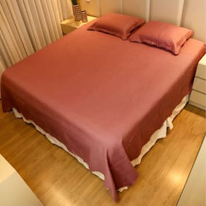 Colcha Cobre Leito Queen Poliester Matelado Liso 3pcs Uva