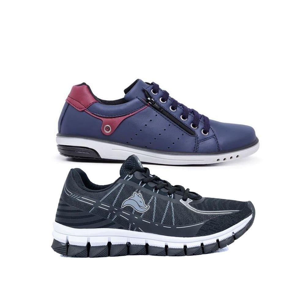 Kit 2 Sapatênis Masculino Ziper & Tênis Casual com cadarço