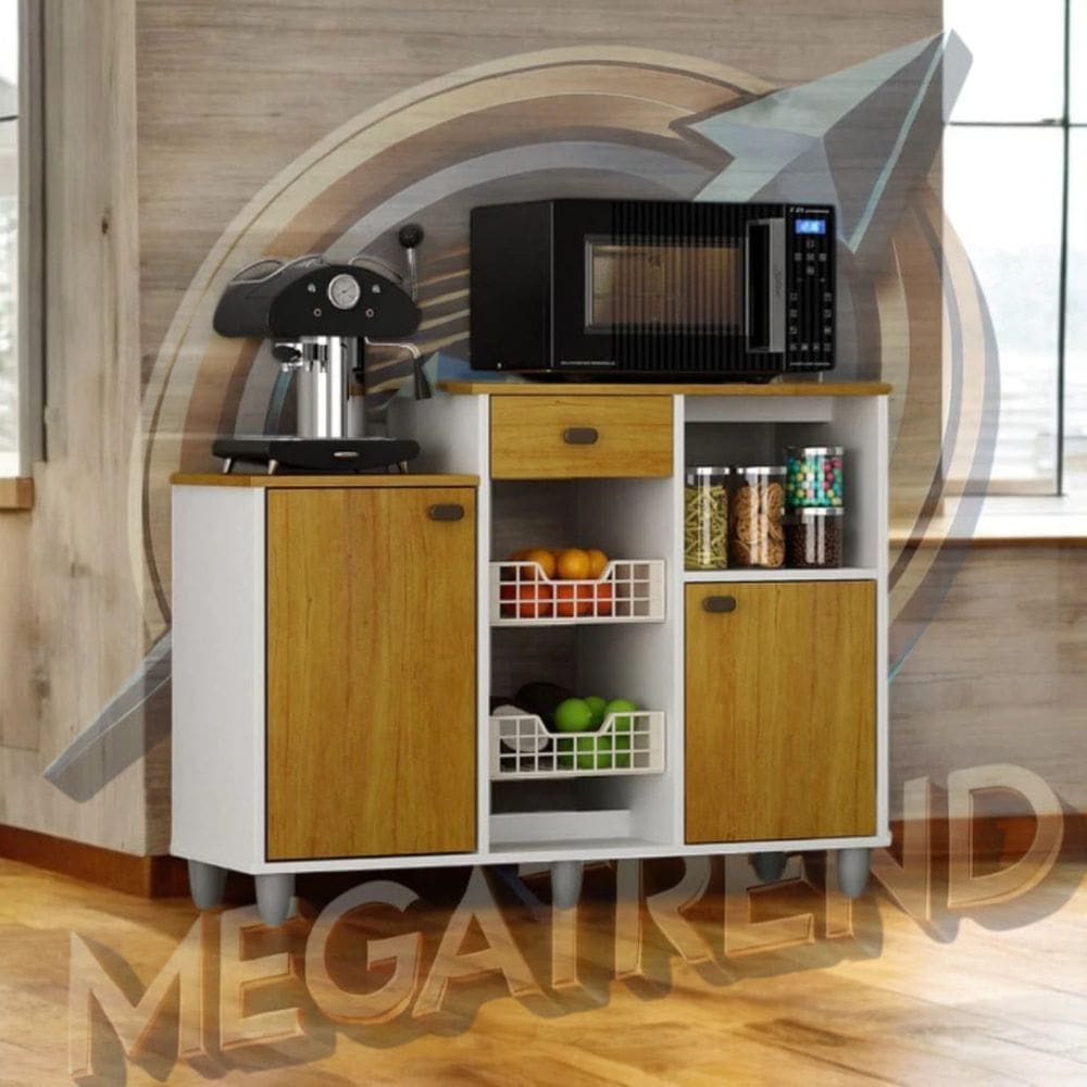 Fruteira Flora Mesa Apoio Gavetas E Portas Flex - CHF Móveis