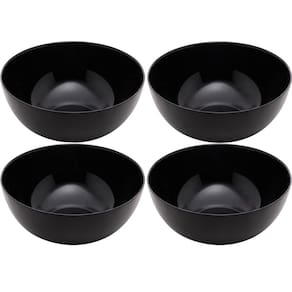 4 Bowls de Vidro Opalino 1,8L Diwali Black Lyor 21cm Tigela Saladeira Cumbuca