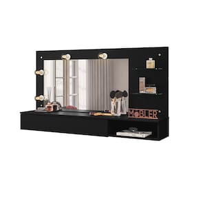 Penteadeira Lumiere Mobler Preto Fosco - Estilo e Praticidade no Seu Quarto