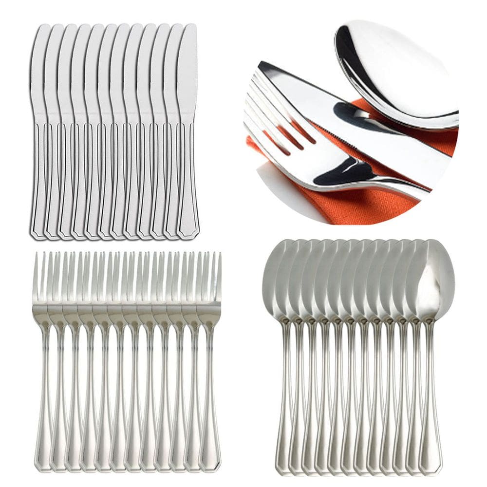 Kit 36 Peças Garfo de Sobremesa Faca Colher Atenas Inox
