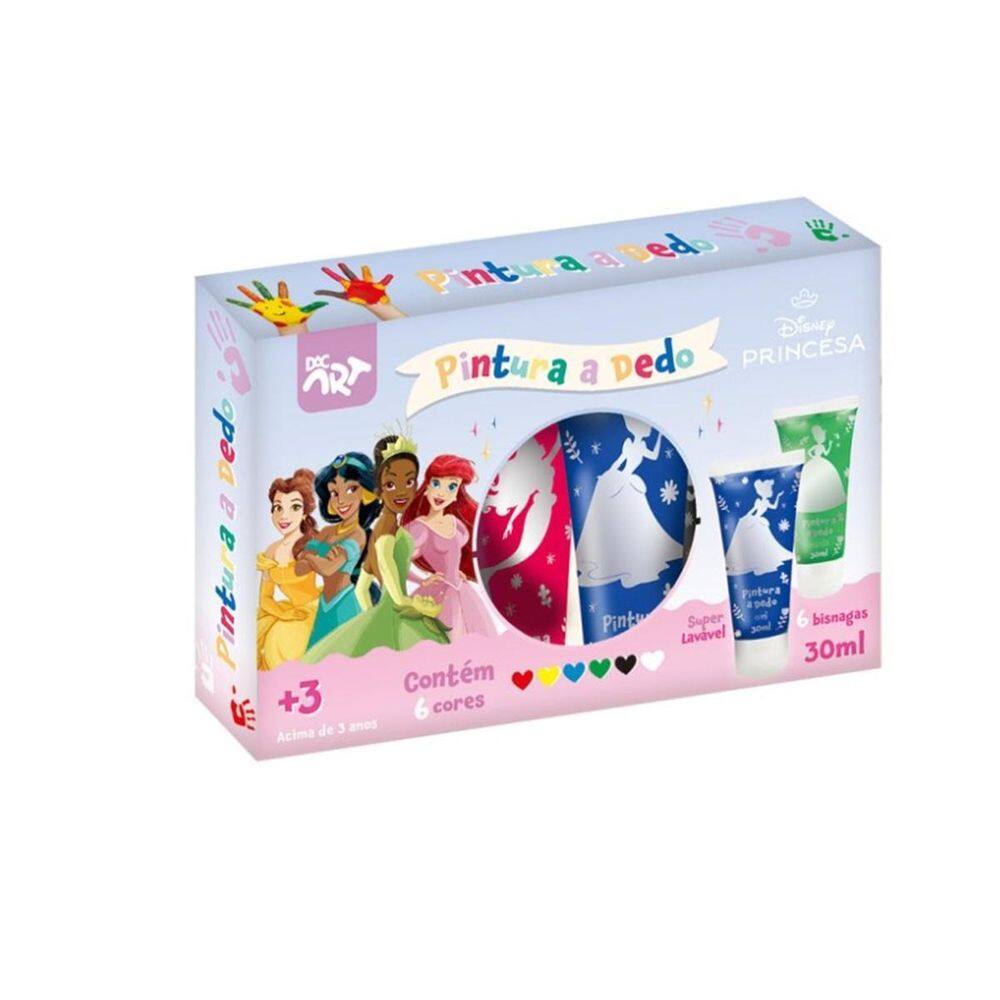 Pintura De Dedo Princesas Com 6 Bisnaga Cores Lavavel