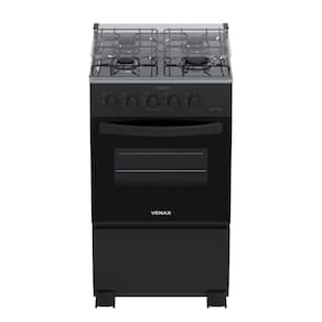 Fogao 4 Bocas Venax da Vinci Mesa Inox GIIi Bl Preto Fosco Glp