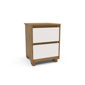 Mesa Cabeceira Coimbra c/ 2 Gavetas Freijo/Off White - Politorno