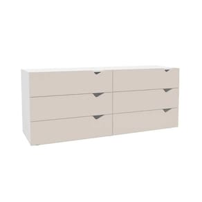 Cômoda de Quarto Porto c/ 6 Gavetas Branco/Creme - Politorno