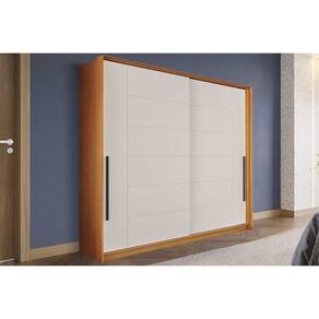 Guarda Roupa Casal 2 Portas de Correr e 2 Gavetas Lisboa Freijo/Creme - Politorno