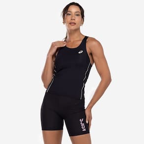 Camiseta Regata Feminina ASICS Recortes Poliamida UV