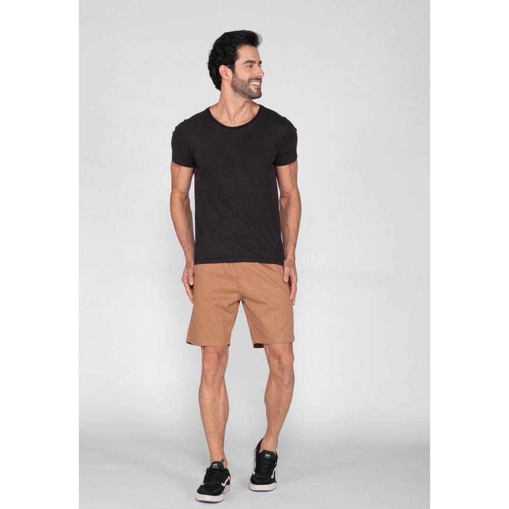 Bermuda Macaw 7842 Bege Escuro Elástico Sarja