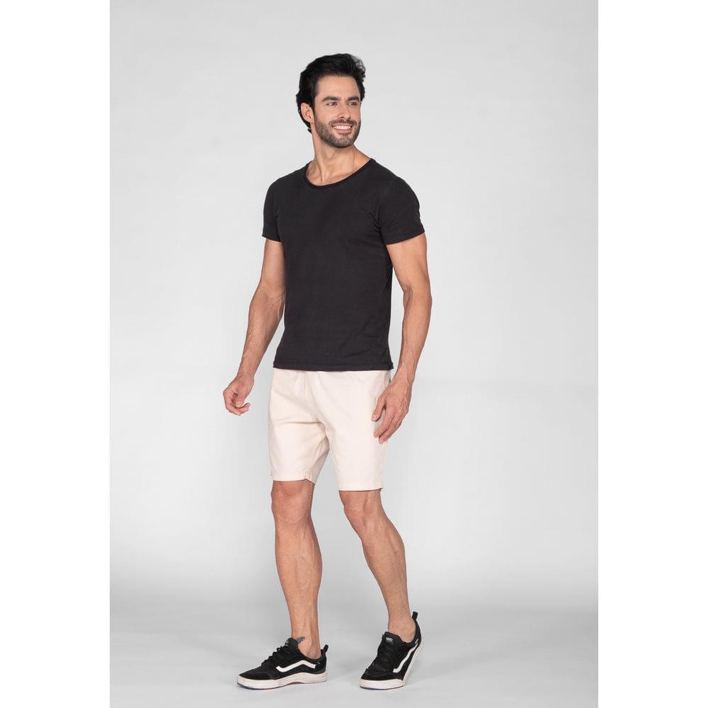 Bermuda Macaw 7842 Bege Claro Elástico Sarja