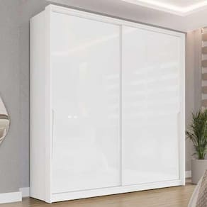 Guarda Roupa Casal 2 Portas de Correr e 2 Gavetas Porto Branco - Politorno