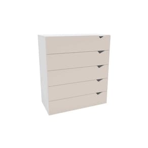 Cômoda de Quarto Porto c/ 5 Gavetas Branco/Creme - Politorno