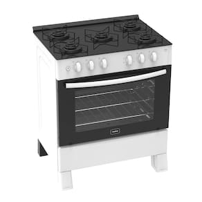 Fogão 5 Bocas Branco Ares Glass com Forno 94 L em Vidro Temperado Realce
