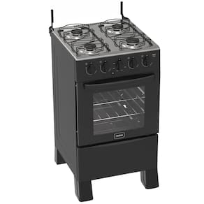 Fogão 4 Bocas Preto Ares Plus Forno 50L Acendimento Automático Realce
