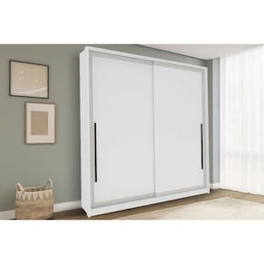 Guarda Roupa Casal 2 Portas de Correr e 2 Gavetas Valência Branco - Politorno