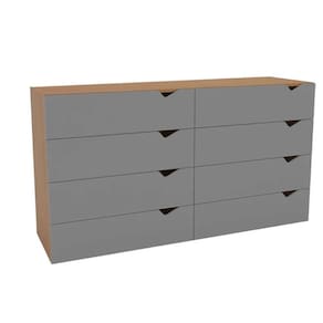 Cômoda de Quarto Porto c/ 8 Gavetas Freijo/Cinza - Politorno