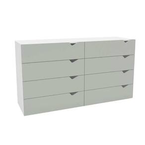 Cômoda de Quarto Porto c/ 8 Gavetas Branco/Verde - Politorno