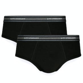 Kit Cueca Slip Lupo Com Elastano 2 Peças - Preto