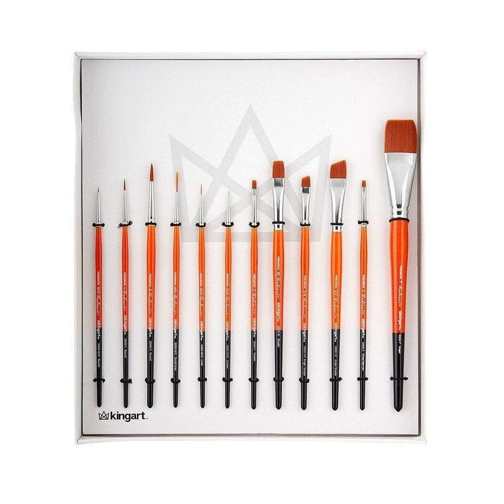 Conjunto de pincéis KINGART 1080B Premium Radiant Series, 12 unidades