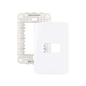 Placa com Suporte MarGirius B3 4x2 para 1 Módulo Horizontal Branca