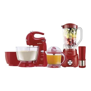 Kit Cozinha Britânia 3 Em 1 Batedeira Liquidificador E Espremedor Vermelho 220V