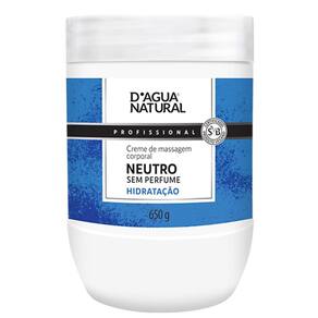 Creme Massagem Corporal Neutro Sem Perfume D`Agua Natural 650g