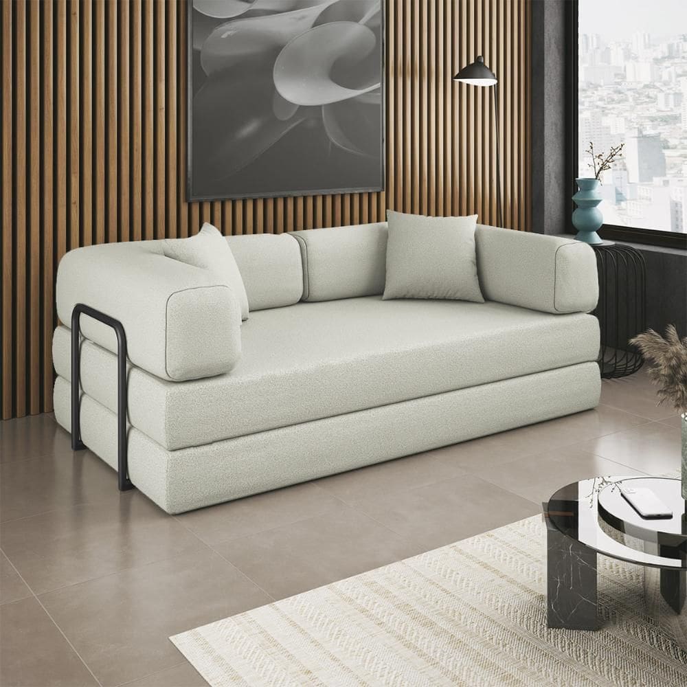 Sofá Cama 2 em 1 Puff CompactAir Confortável Sala - Balaqui