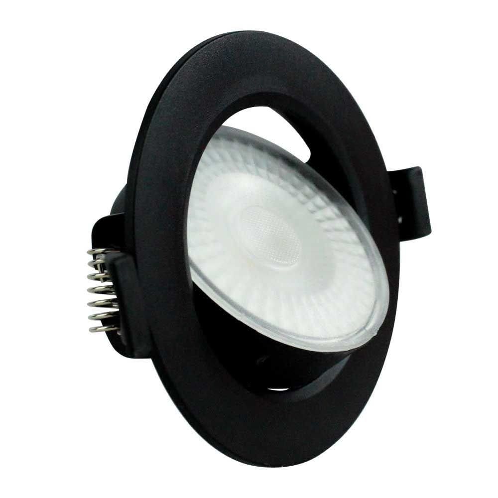 Spot Led 7w Redondo 6500k Preto Bivolt Foxlux
