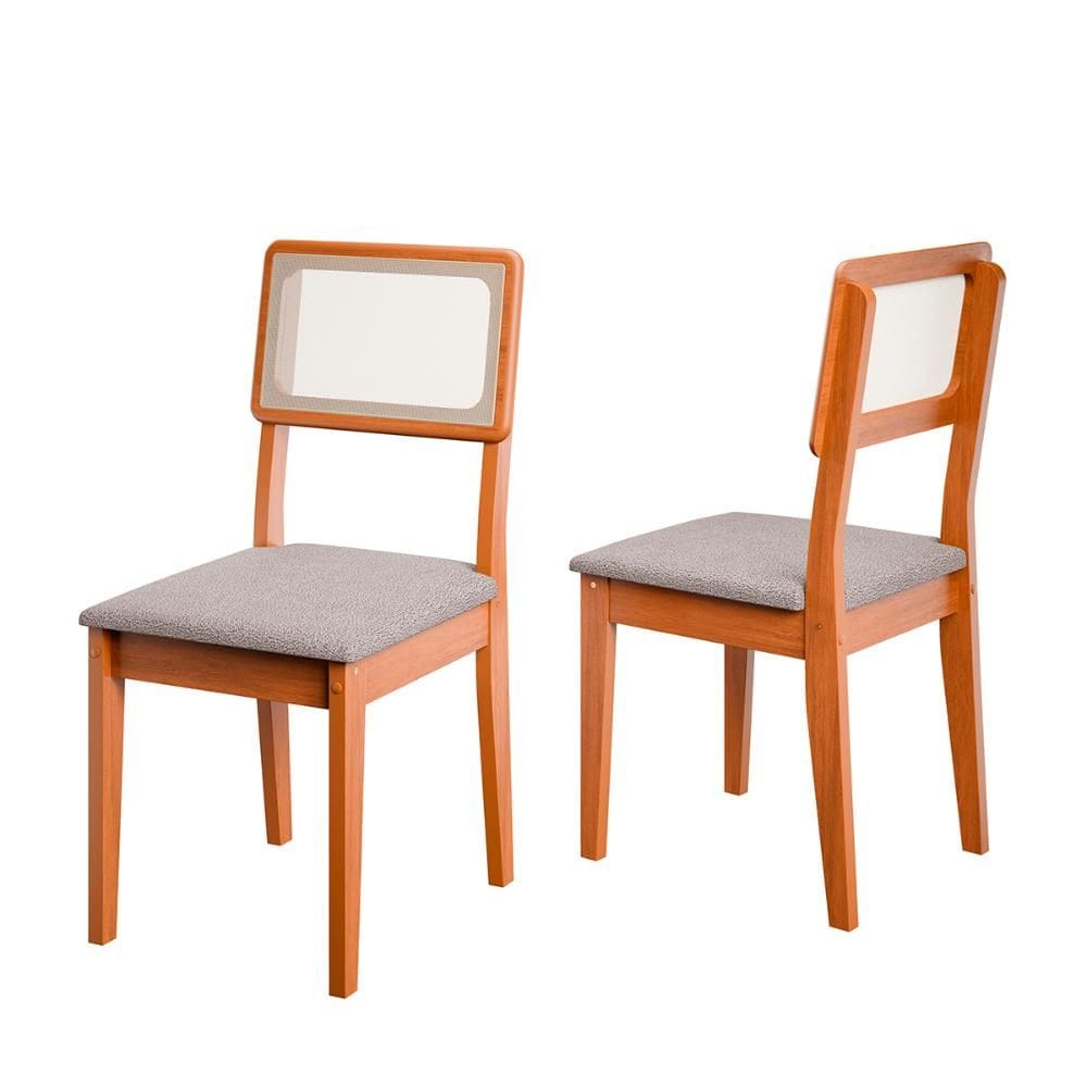 Conjunto de 2 Cadeiras de Jantar Santiago em Tecido Boucle