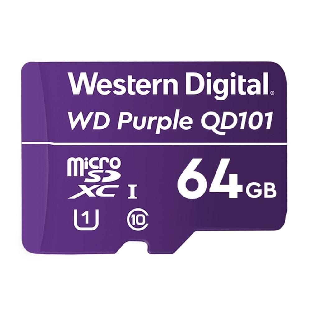 Cartão micro SD 64Gb classe 10 WD Purple, 100Mb/s, 4600163, WESTERN DIGITAL