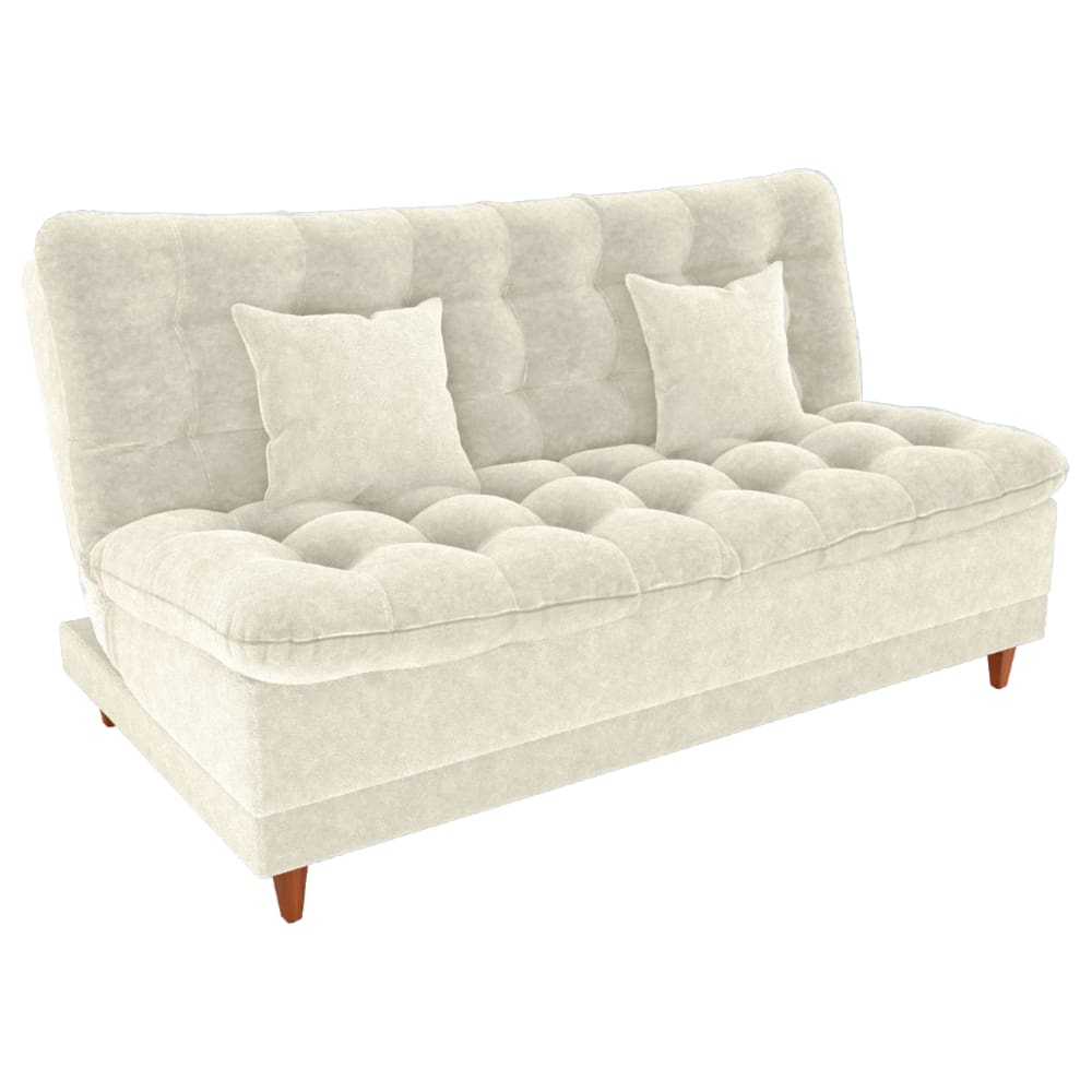 Sofa Cama 2 Lugares 185 cm Duda Tecido Boucle F492 Natural Milani Store