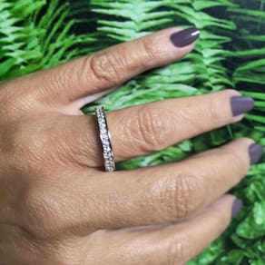 Anel Aparador 3mm com Zircônia Cristal-Prata 925