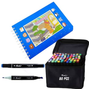 Canetinhas 80 Cores Livro De Pintar Ursinho Fofo Divertido 100 Folhas Desenho Pintura Hobbie