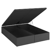 Base Baú Linho Cinza Casal (138x188x39) - Ortobom