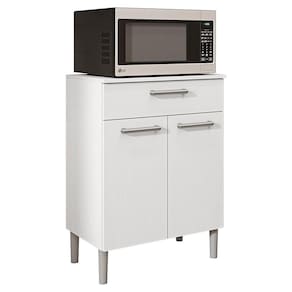 Balcao Multiuso Para Microondas 84x61 Cm Diamante Ktp Branco Supremo