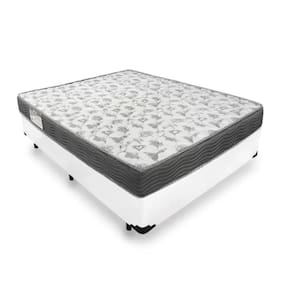 Cama Base Box Casal Branco Colchão ISO 100 D33 - Ortobom
