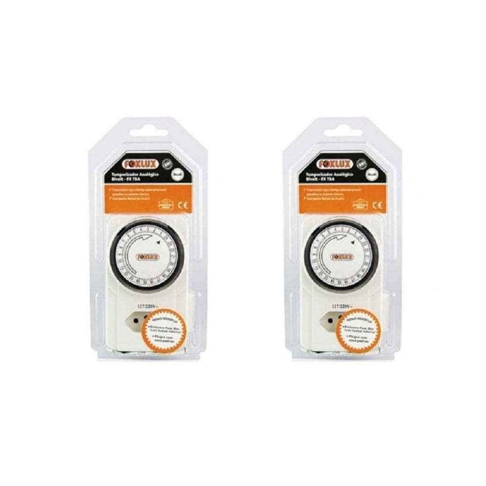 Kit 2 Timer Temporizador Programador Analógico Bivolt Foxlux