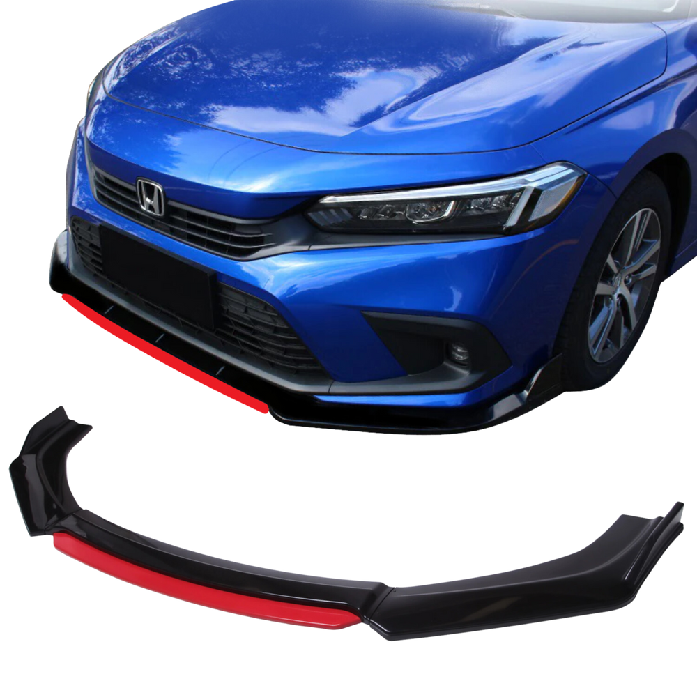 Spoiler dianteiro Honda Civic Black Piano RED Mugen Type R