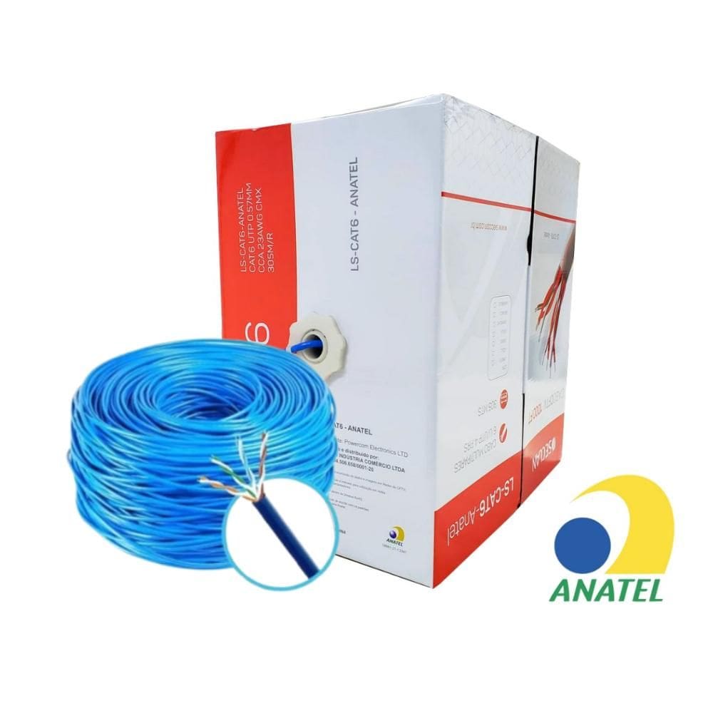 Caixa De Cabo De Rede Cat6 23awg Cmx-305m Seclan