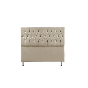 Cabeceira Madrid 1,95 Cm Cama Box King Size Suede Bege