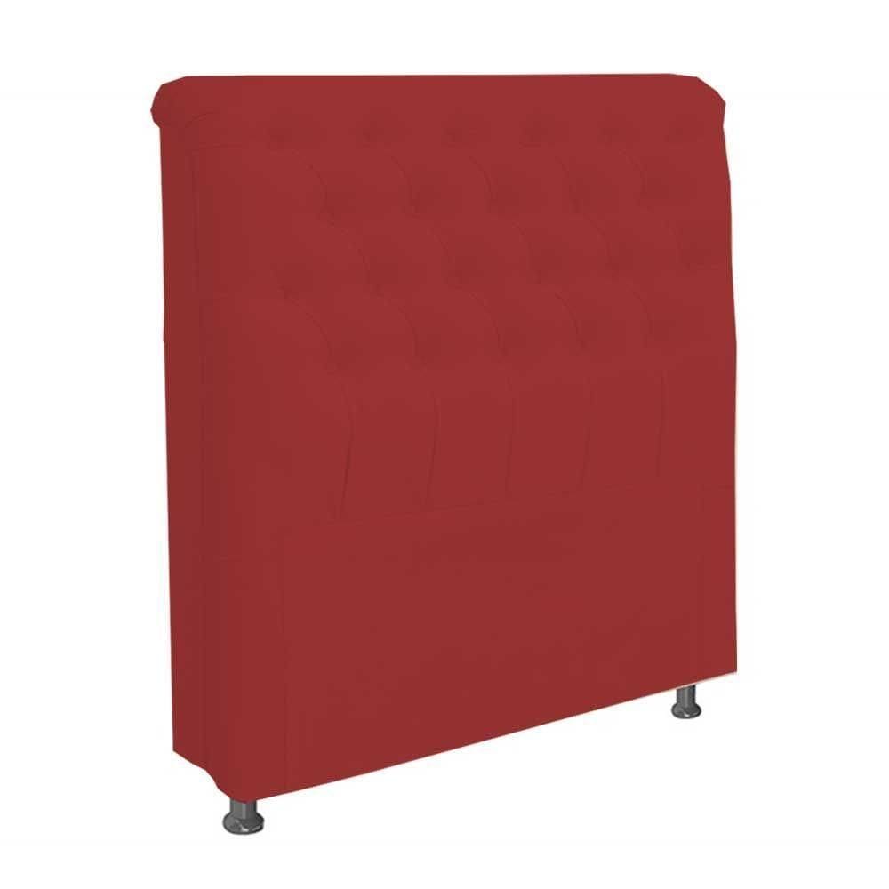 Cabeceira Dama 90 Cm Cama Box Solteiro Suede Vermelho
