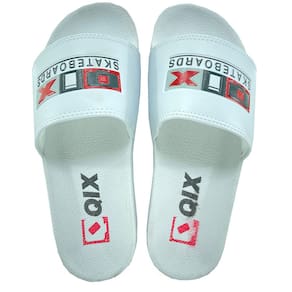 Chinelo Slide Qix Skateboards Masculino - Branco e Preto