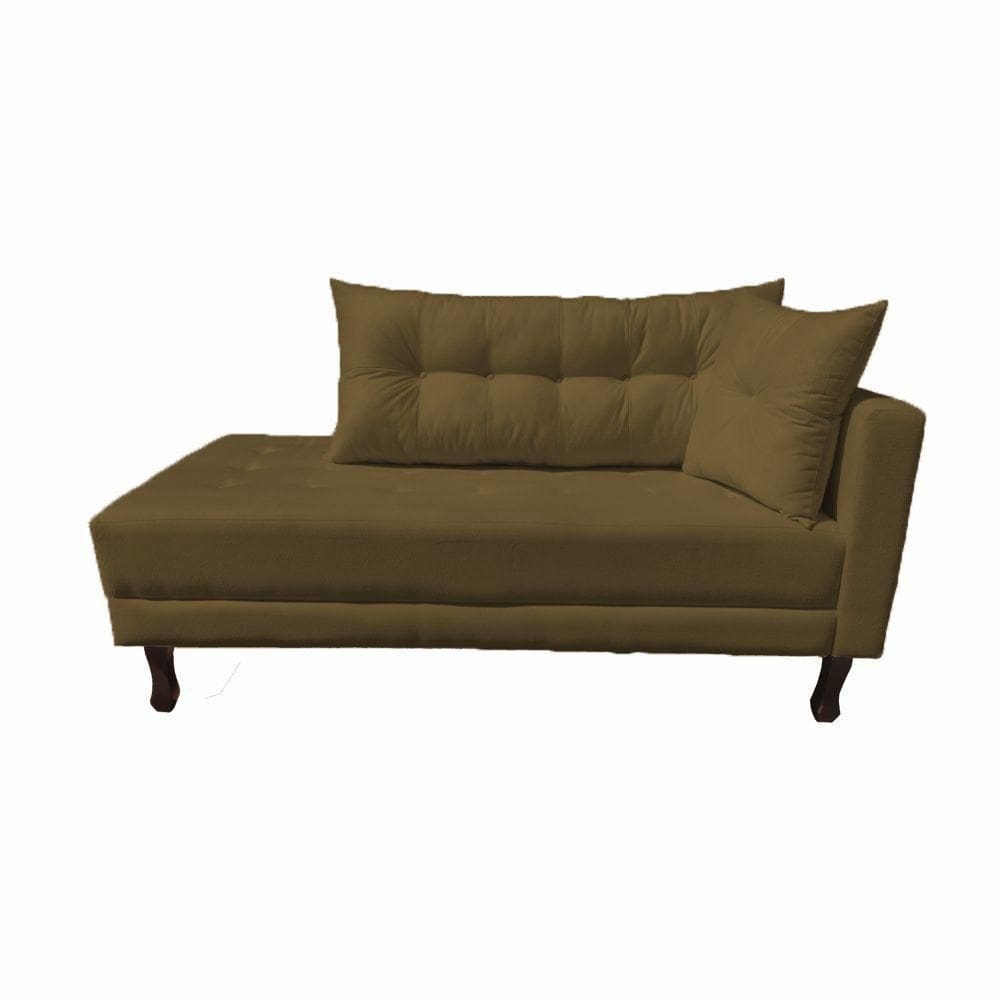 Divã Recamier Troya 1,40 Cm Lado Direito Suede Marrom