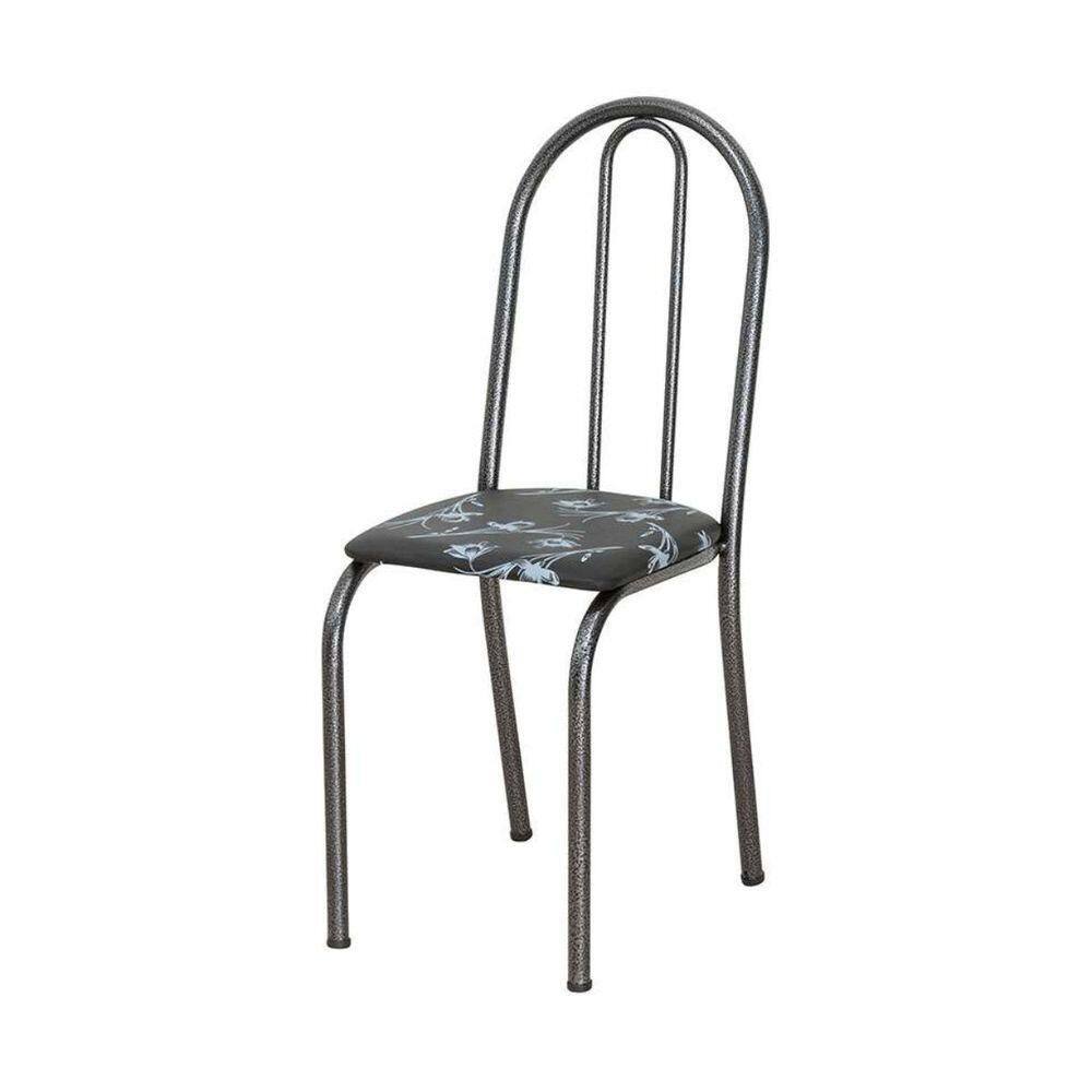 Kit Com 2 Cadeiras América 050 Base Cromo Preto Para Cozinha