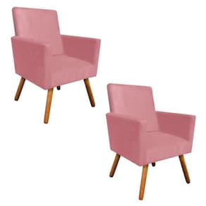 Kit 2 Poltronas Nina Sala De Estar Luxo Suede Rose
