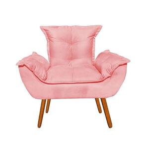 Poltrona Decorativa Opala Sala De Estar Suede Rose