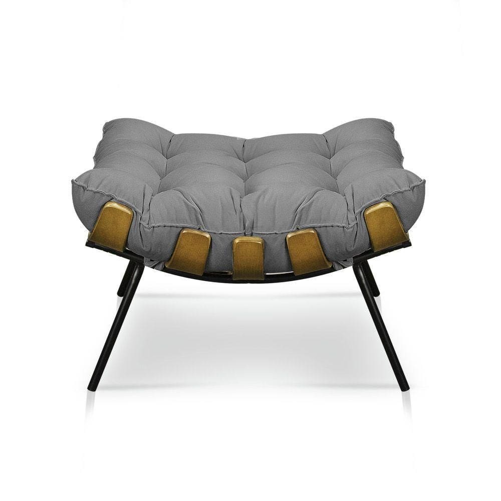 Puff Decorativo Costela Sala E Escritório Suede Grafite