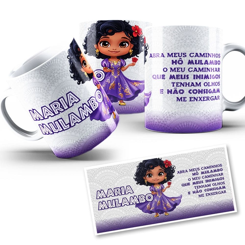 Caneca Maria Mulambo Mirim Orixá Umbanda Candomblé 325ml