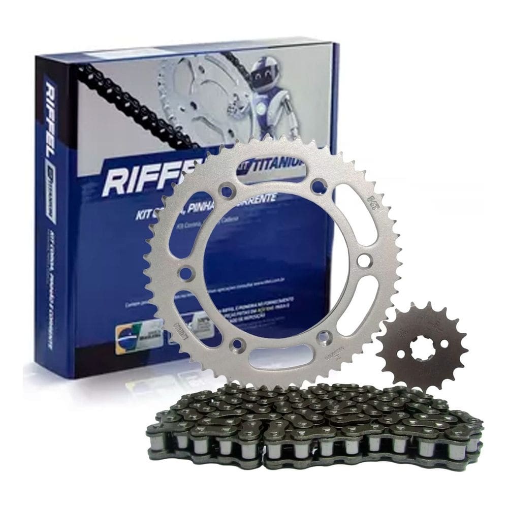 Kit Relação Transmissão Bros125 Aço 1045 Riffel Sem Retentor